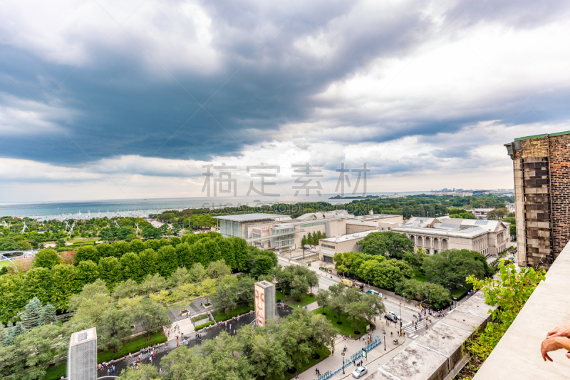 城市,摄像机拍摄角度,屋顶,美国中西部地区,伊利诺斯州,云,公园,现代,著名景点,芝加哥市