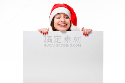 白板,青年女人,派对帽,贺卡,留白,拟人笑脸,仅成年人,青年人,白色