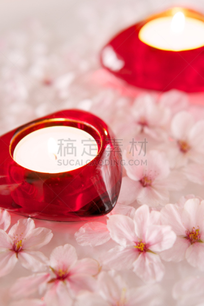 樱花,盘子,垂直画幅,水,无人,日本,自然美,春天,蜡烛,吉野樱花