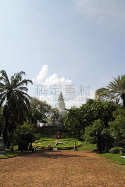 塔山寺,金边,垂直画幅,柬埔寨,无人,僧院,高棉文明,佛塔,建筑业,东南亚