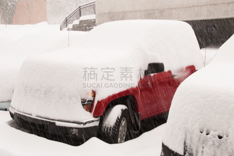 大风雪,深雪,有包装的,2009年,红松,皮卡车,风,暴风雨,水平画幅,雪