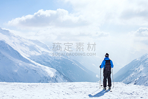 地形,背景,山,滑雪运动,自然美,天空,留白,休闲活动,雪,滑雪坡
