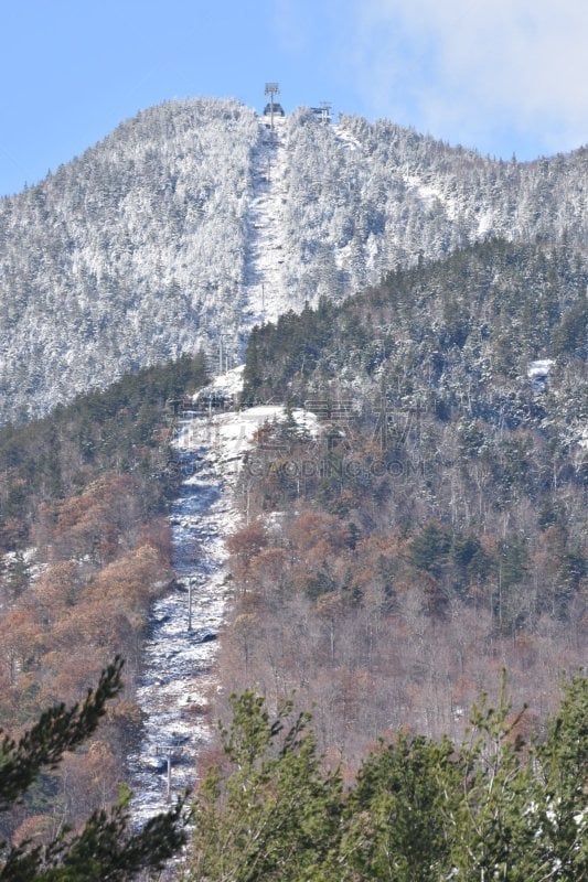 阿迪隆戴克山脉,户外,秋天,冬季运动,滑雪运动,图像,垂直画幅,无人,美国,纽约州