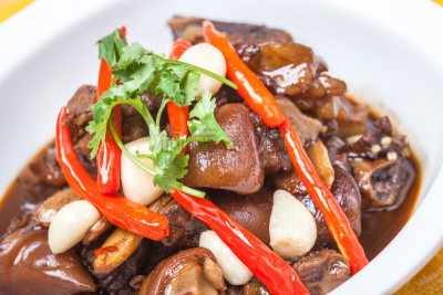 辣椒,猪肉,动物足,餐具,经加工的肉,水平画幅,配方,膳食,动物身体部位,泰国