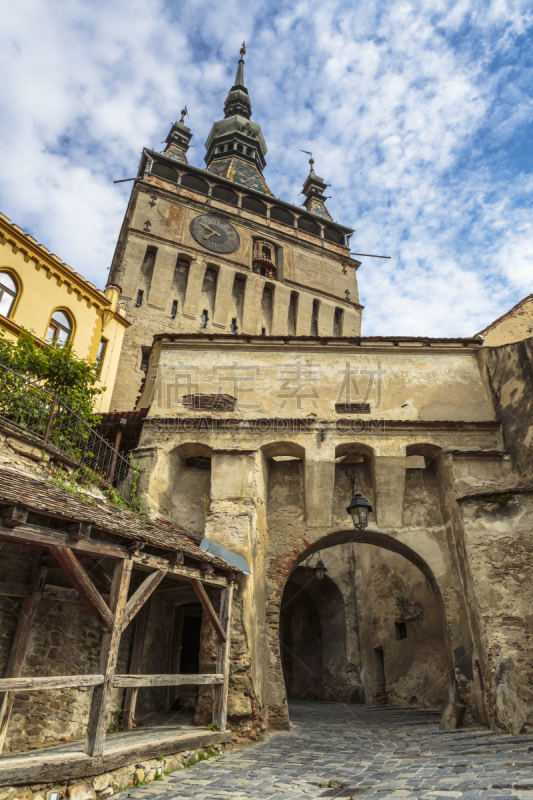 sighisoara,要塞,罗马尼亚,钟塔,特兰西瓦尼亚,了望塔,城墙,垂直画幅,纪念碑,古老的