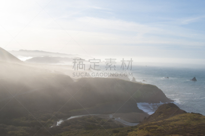 俄罗斯河,索诺玛海岸,加利福尼亚,海浪,著名景点,海岸线,海岬,波浪,加利福尼亚州路线1,背景