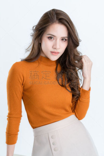 高雅,自然美,人的脸部,影棚拍摄,注视镜头,时装模特,白色背景,亚洲,拍摄