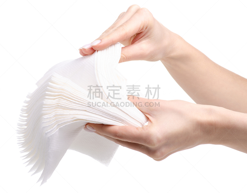 白色,手,餐巾,拿着,白色背景,乌克兰,图像,水平画幅,叠,摄影