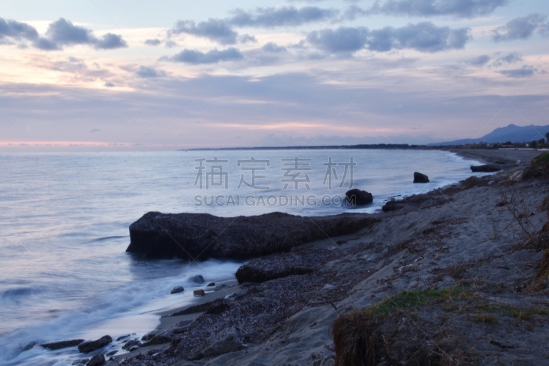 自然美,海洋,地平线,云景,太平洋岛屿,法国,环境,云,橙色,落日海滩