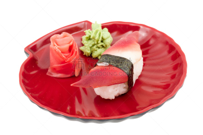 寿司,软体动物,白色背景,北极贝,肉,赤贝寿司,海产,健康食物,膳食,日本食品