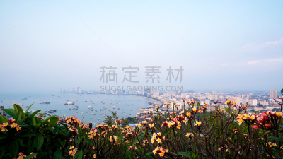 琼不里省,泰国,芭堤雅,城市,视角,莫斯特,自然美,美,水平画幅,山
