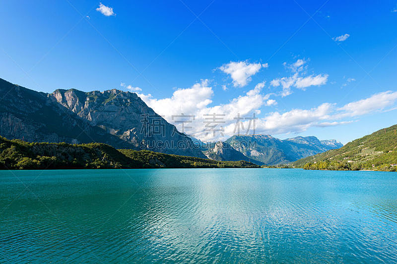 湖,意大利,特伦蒂诺,水,天空,公园,水平画幅,山,无人,夏天