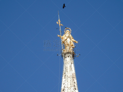 天空,雷蒙,水平画幅,张开手臂,蓝色,公告传报员,戟,看, 米兰
