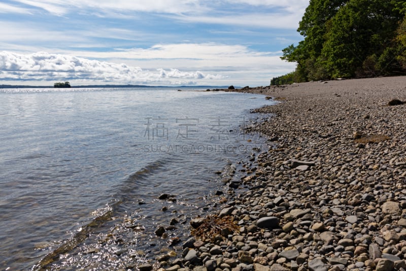 缅因州,岩石,海滩,西尔斯大厦,岛,新英格兰,云,海岸线,沙砾,阴影