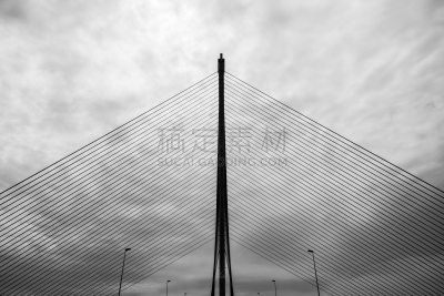 卡斯蒂利亚-拉曼恰,桥,天空,单色调,金属丝,现代,建筑业,工业,高处,著名景点