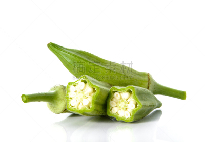 秋葵,白色背景,幽门螺旋杆菌,糖蛋白,胶浆,自然,水平画幅,素食,水果,无人