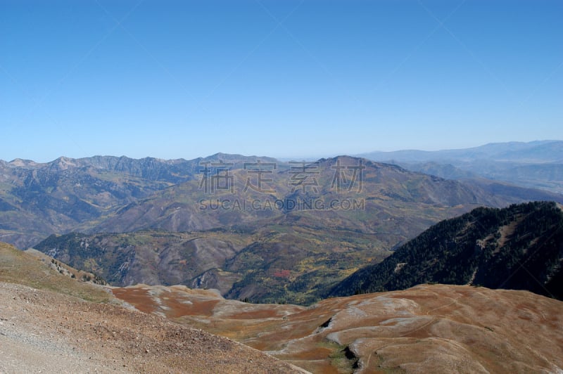 瓦萨屈山脉,犹他,山,贫瘠的,看风景,山谷,在上面,数字11,触摸