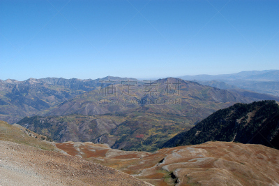 瓦萨屈山脉,犹他,山,贫瘠的,看风景,山谷,在上面,数字11,触摸