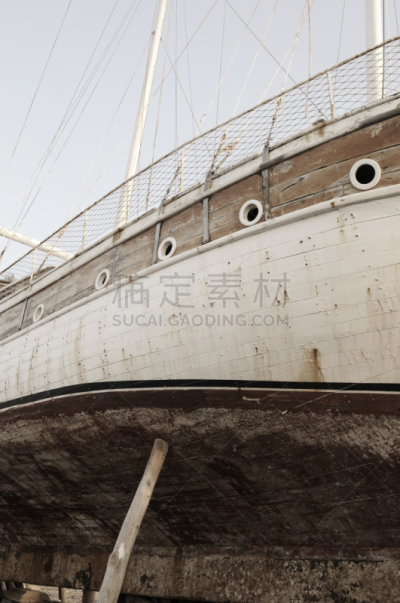 风化的,船,帆,舷窗,垂直画幅,无人,古老的,阶调图片,生锈的,造船厂