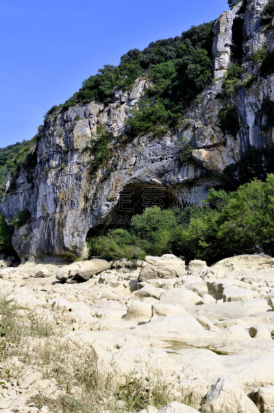 干的,床,嘉赫河,塞文山区,加尔德,垂直画幅,水,气候,沙子,无人