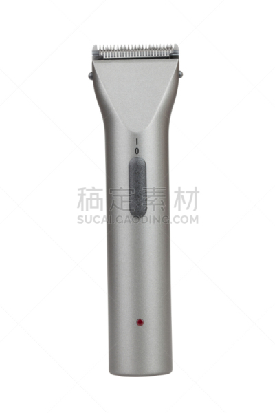 理发推子,垂直画幅,新的,灰色,小的,银色,无人,led灯,白色背景,尖利