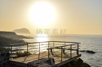 黎明,码头,水,美,新的,水平画幅,无人,大西洋群岛,夏天,户外