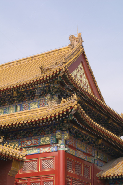 故宫,塔,几乎,大门,中环,太和殿,山形墙,漆的