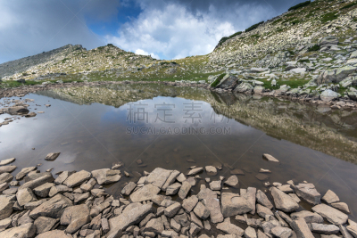 湖,山,保加利亚,地形,顶部,班斯科,皮林山脉,水,休闲活动,水平画幅