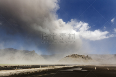 冰岛国,火山,eyjafjallajokull glacier,冰岛中南部,粉末状雪,天空,留白,雪,湖,草