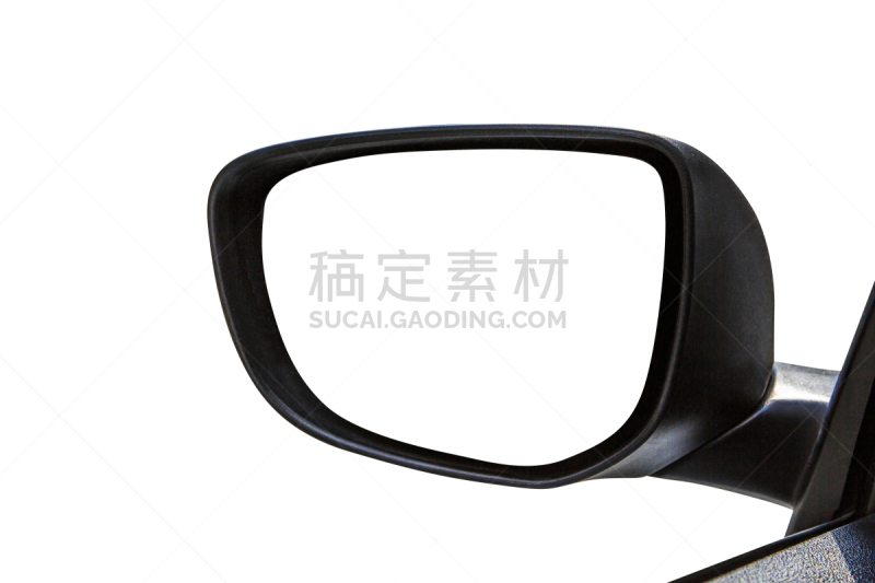 背面视角,镜子,汽车后视镜,汽车视镜,空白的,留白,水平画幅,无人,背景分离,黑色
