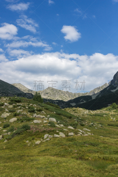 山,河流,保加利亚,地形,山谷,垂直画幅,水,休闲活动,云,皮林山脉