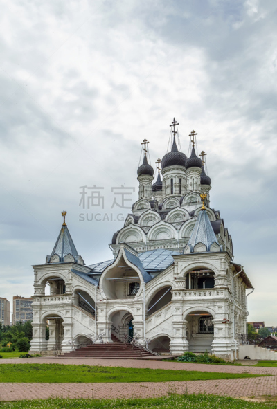 俄罗斯,franciscan church of the annunciation,圣玛丽,运气,垂直画幅,天空,外立面,门廊,云