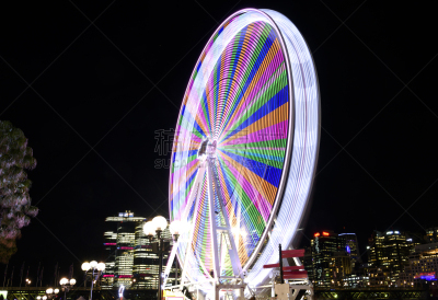 摩天轮,车轮,休闲活动,水平画幅,形状,夜晚,户外,都市风景,夜生活,国际著名景点