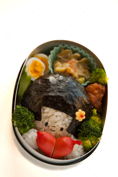 午餐盒,符号,女孩,心型,米饭炸肉饼,炸丸子,垂直画幅,青少年,女人,可爱的