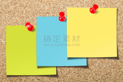 告示牌,三个物体,便签,留言板,珠针,办公室,留白,办公用品,褐色,水平画幅