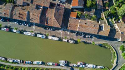 运河,古老的,居住区,在上面,都市风景,屋顶,城镇,街道,法国,房屋