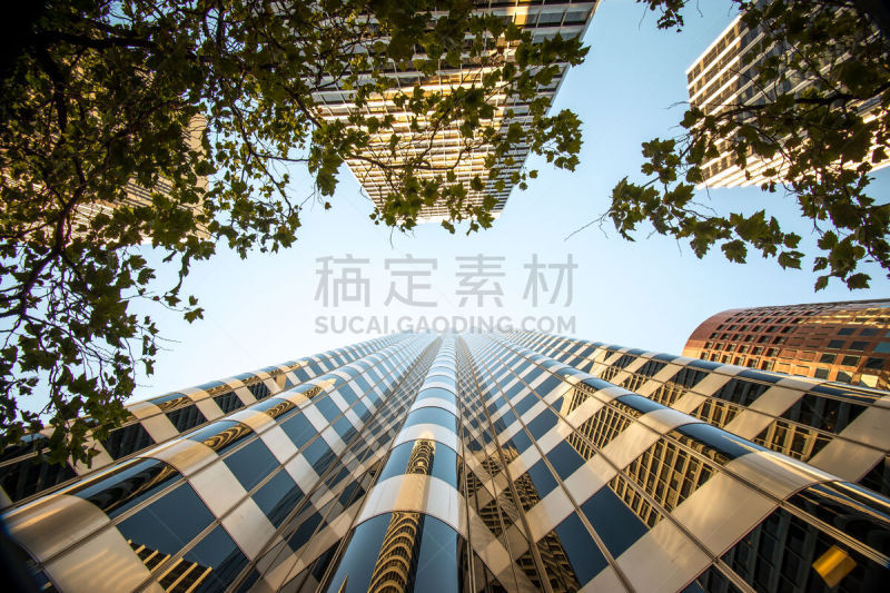 正下方视角,旧金山财政区,马克特街,北加利福尼亚州,旧金山,加利福尼亚,旧金山湾区,天空,水平画幅,无人