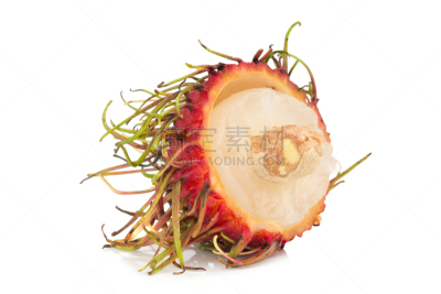 红毛丹,水果,白色背景,分离着色,水平画幅,无人,生食,维生素,泰国,开着的
