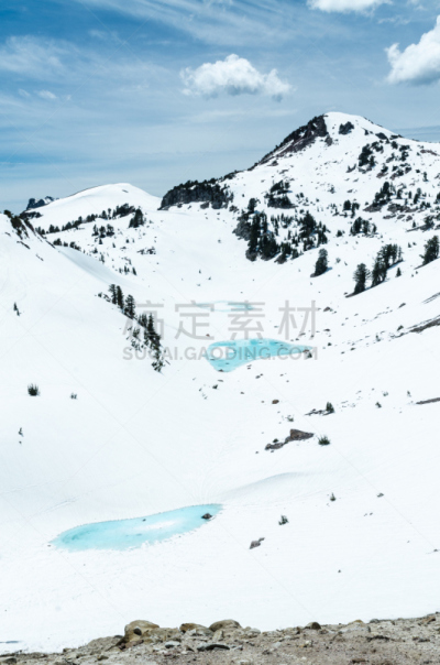 湖,冬天,蓝山,公园,莱森火山国家公园,拉森山,垂直画幅,天空,休闲活动,雪