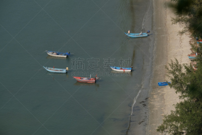 泰国,山,洛姆,巴蜀,渔船,田径赛,自然,旅游目的地,水平画幅,无人