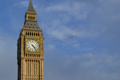 大本钟,commons' chamber,天空,水平画幅,无人,蓝色,钟,哥特式风格,国际著名景点,英国