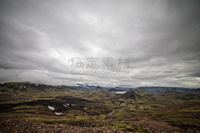 火山地形,兰德玛纳,冰岛国,水,天空,美,水平画幅,无人,苔藓,夏天