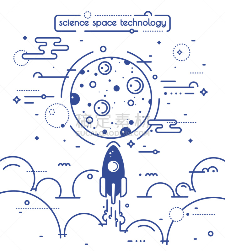 太空,矢量,直的,风景插画,高雅,新船揭幕式,火箭,航天飞机,彗星,科学