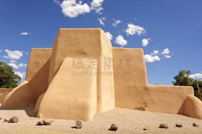 圣弗兰西斯,侧面像,长方形,新墨西哥,兰切德桃斯,建筑结构,户外,纪念碑,公共建筑