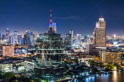 曼谷,印第安阿卡莫,夜晚,暮光之城系列,顶楼公寓,办公室,泰国人,水平画幅,曙暮光,云景