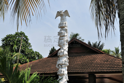 苏拉威西,印度尼西亚,传统,房屋,度假胜地,水平画幅,山,早晨,旅行者,达桑达海岛