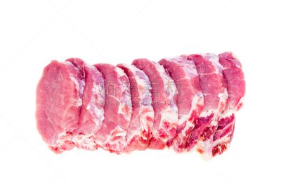腰肉,白色背景,猪肉,切片食物,牛排,黑金刚石,背景分离,食品,排骨,脖子