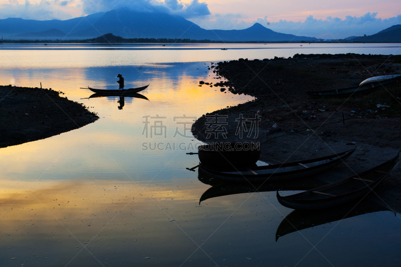 小的,木制,船,海洋,藩朗,船首,航海设备,正面视角,水,水平画幅