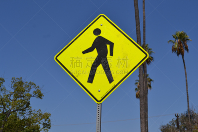 行人交叉路标志,洛杉矶,安全的,洛杉矶县,图像,人行横道,加利福尼亚,美国,交通标志,无人