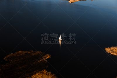 游艇,湖,高视角,立陶宛共和国,帆,运动,皮划艇,环境,迅速,帆船